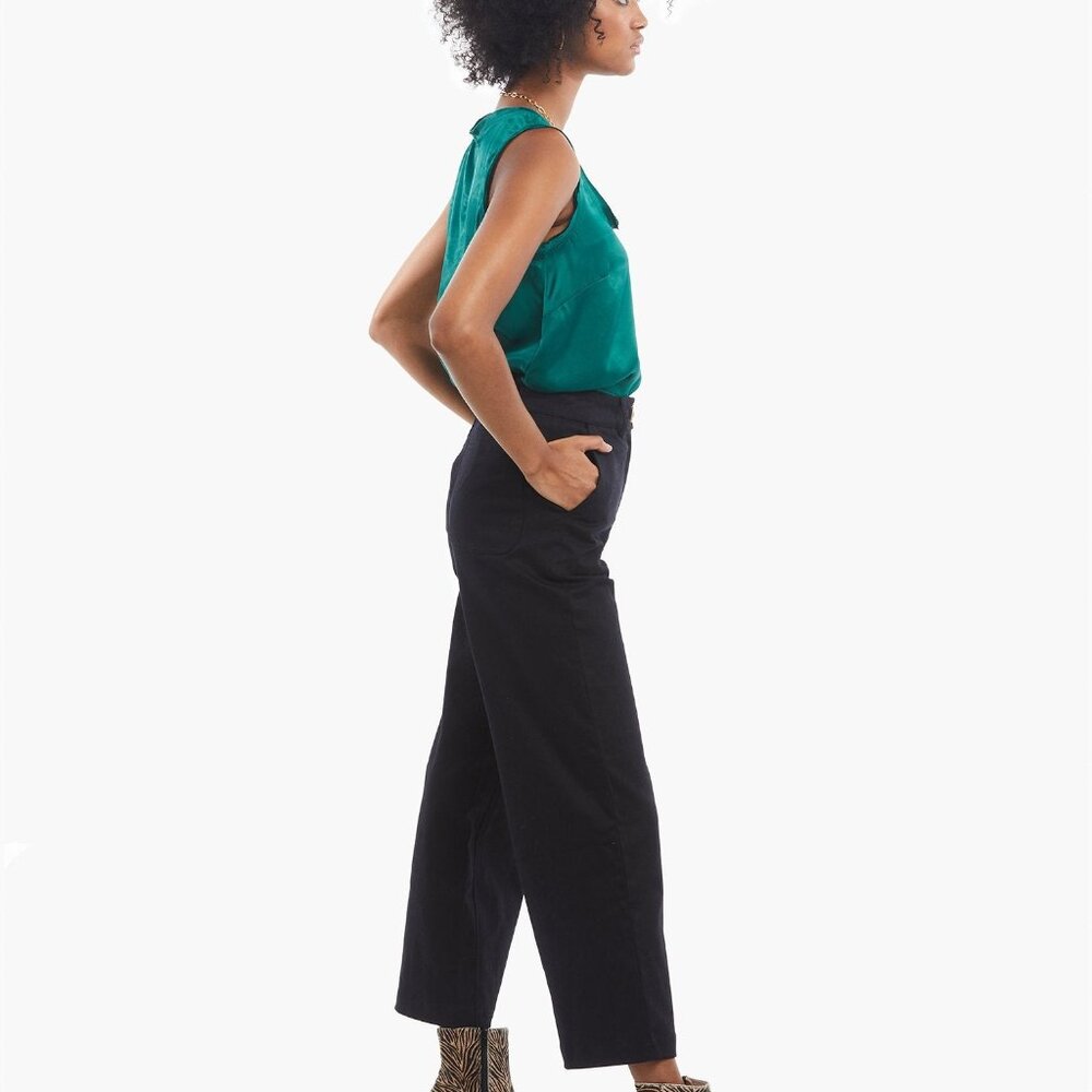NEW ABLE Aarti Wide Leg Black Crop Pants Size 10 - Picture 4 of 8